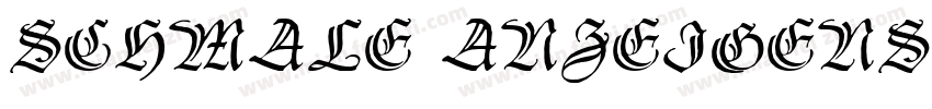 Schmale Anzeigenschrift Zier字体转换